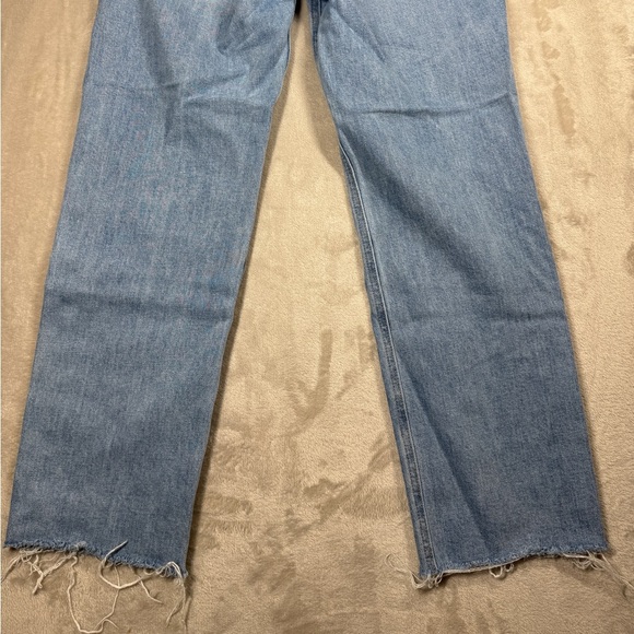 Frank & Eileen Monaghan Button Fly High Rise Raw Hem Straight Leg Mom Jeans 27 - Picture 6 of 16